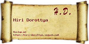Hiri Dorottya névjegykártya